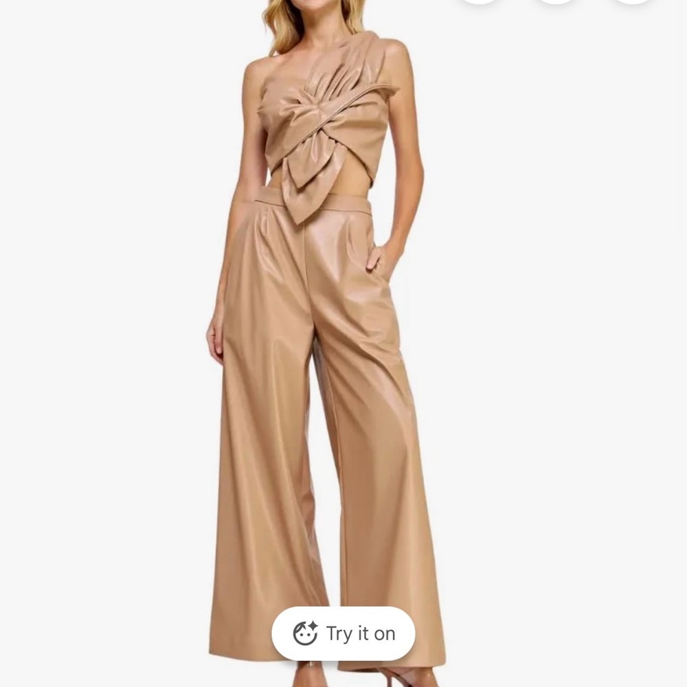 Chic Tan Wide Leg two piece set